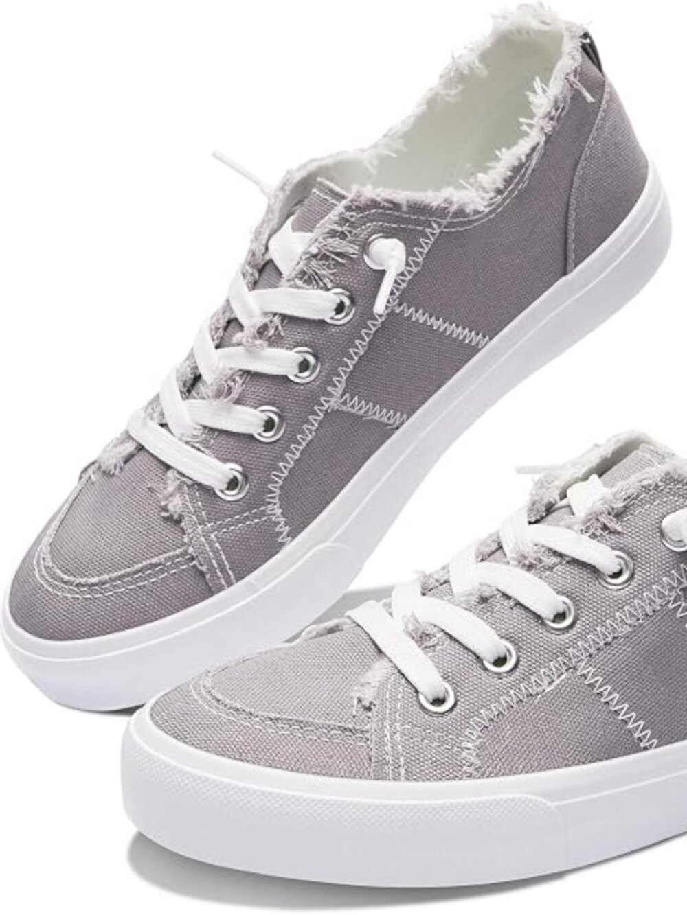 Women's Play Fashion Sneaker White Color Washed and Leopard Canvas Slip on Shoes